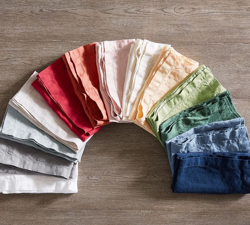 Classic Belgian Flax Linen Hemstitch Napkins Pottery Barn Australia